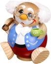 Kugelräuchermännchen-Kugelräucherfigur- Pensionär 10 cm, Seiffener Volkskunst